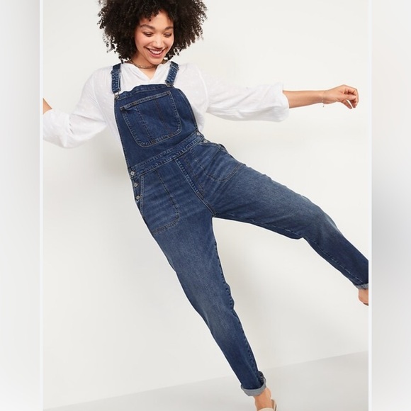 Maurice overalls size 16 NWT Denim Datk wash with distressing - Picture 1 of 13